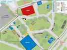 Orienta�n� pl�nek Olympijsk�ho parku Ostrava 2016 na �ern� louce.