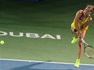 Barbora Strýcová bojuje ve tvrtfinále turnaje v Dubaji.