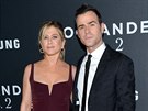 Jennifer Anistonová a její manel Justin Theroux (New York, 9. února 2016)