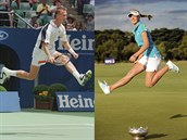 Petr Korda si povyskočil na oslavu vítězství tenisového Australian Open v roce...