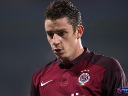 Ondřej Zahustel při své domácí premiéře ve sparťanském dresu.