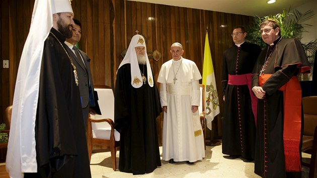 Rusk patriarcha Kirill a pape Frantiek v Havan (12. nora 2016)