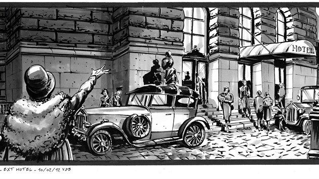Jedno z děl hollywoodského tvůrce Kurta van der Basch pro film Serena. Pražské Národní muzeum se v něm proměnilo na hotel. Basch je autorem filmových ilustrací a storyboardů.