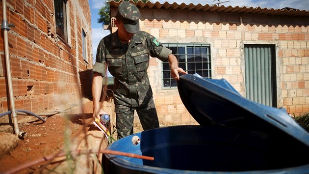 Do kampan proti komrm, kte po Latinsk Americe  virus zika, se zapojila i brazilsk armda (13. nora 2016)