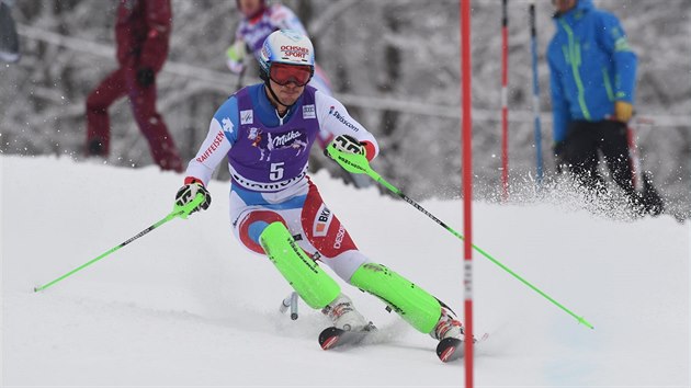 Carlo Janka ve slalomov sti kombinace v Chamonix