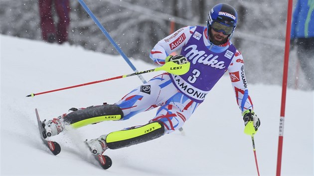 Thomas Mermillod Blondin ve slalomov sti kombinace v Chamonix