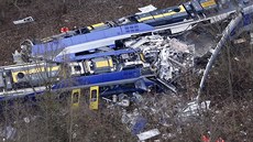 Sráka vlak u bavorského msta Bad Aibling (10. února 2016)