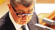 Ministr financí Andrej Babi pi jednání Poslanecké snmovny o elektronické...