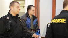 Policisté pivádjí Vlastislava A. na jednání Krajského soudu v Plzni. (11....