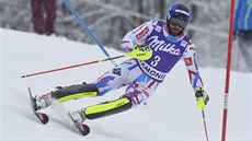 Thomas Mermillod Blondin ve slalomové ásti kombinace v Chamonix
