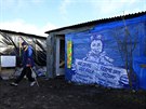 Uprchlický tábor zvaný Dungle v Calais (15. února 2016)