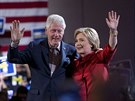 Hillary Clintonová slaví spolu s manelem, bývalým prezidentem Billem...