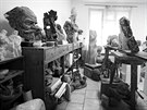 Pohled do praského ateliéru sochae Josefa Klimee