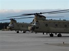 Americké vrtulníky CH-47 Chinook plánovan tankovaly na základn v Námti nad...