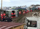 Likvidace ásti tábora migrant v Calais (29. února 2016)