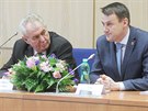 Milo� Zeman s hejtmanem Libereck�ho kraje Martinem P�tou.
