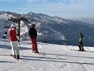 Na sjezdovce nad Passo Rolle