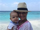 védská princezna Madeleine a její syn princ Nicolas na dovolené na Maledivách...