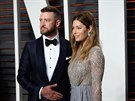 Justin Timberlake a Jessica Bielová na Vanity Fair Oscar Party (Los Angeles,...