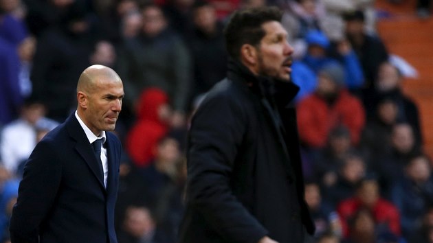 Treni madridskch rival Zinedine Zidane z Realu a Diego Simeone z Atltika.