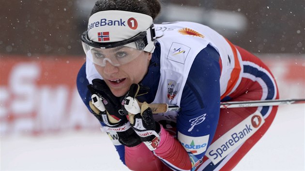 Heidi Wengov na trati skiatlonu v Lahti.