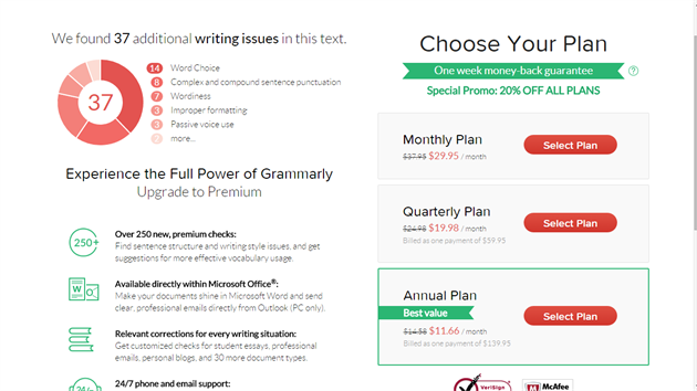 Grammarly lk ke koupen prmiov verze tm, e vm ekne, kolik stylistickch chyb mon m v text.