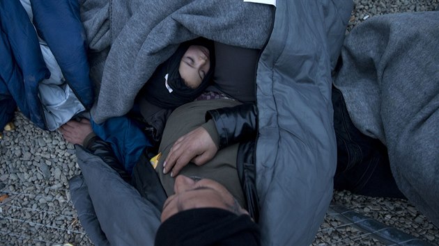 U pechodu Idomeni mezi eckem a Makedoni nyn ek asi 6 500 uprchlk. Makedonie toti vpout jen nkolik stovek benc denn (28. nora 2016).