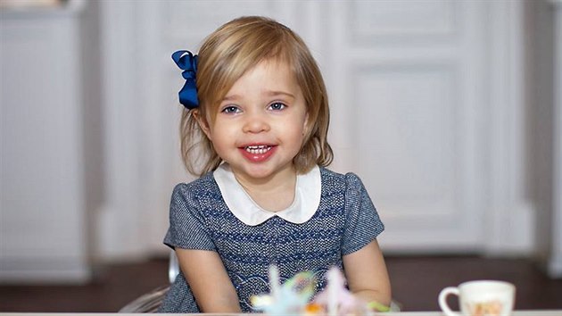 Švédská princezna Leonore na oslavě svých 2. narozenin