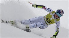 Lindsey Vonnová na trati superobího slalomu kombinaního závodu v Andoe.