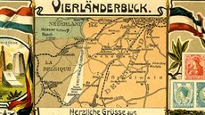 Historická pohlednice území z roku 1905. Tehdy se na Vaalserbergu stýkala...