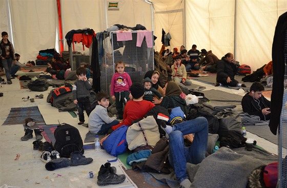 Tábor pro uprchlíky  na ostrově Chios. (5. března 2016)