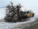 Nehoda, pi které narazila dodávka do stromu, se stala u obce Okrouhlá u...