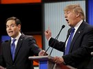 Republikántí kandidáti na prezidenta Marco Rubio a Donald Trump pi debat v...