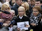 Bývalá pedsedkyn ukrajinské vlády Julia Tymoenková na demonstraci za...