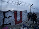 Plot na �ecko-makedonské hranici poblí� vesnice Idomeni (8. b�ezna 2016).