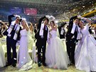 Hromadný svatební obad Moonovc v Jiní Koreji (20. února 2016)