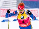 DINA. Gabriela Soukalová ve stíhacím závodu na mistrovství svta v Oslu.