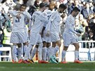 BÍLÁ EUFORIE. Fotbalisté Realu Madrid slaví gól proti Vigu.