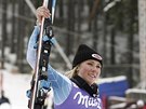 AMPIONKA. Amerianka Mikaela Shiffrinová oslavila v Jasné své tvrté slalomové...