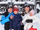Princ William s manelkou Kate a dtmi Georgem a Charlotte (zima 2015)