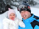 Princezna Charlotte a její tatínek princ William na zimní dovolené (2015)