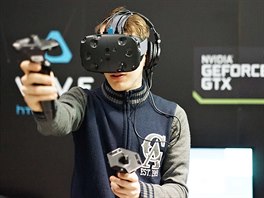 HTC Vive v akci bhem NVidia VR Roadshow.