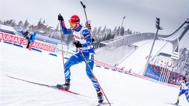 D�INA. Michal �lesingr ve stíha�ce biatlonist� mistrovství sv�ta v Oslu.