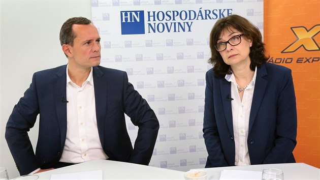 Radoslav Prochzka (S) a Lucia itansk (Most-Hd) v povolebn debat. (6.3.2016)