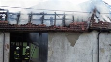 Požár domu v Újezdci na Jindřichohradecku.