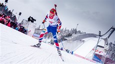 DALÍ MEDAILE. Ole Einar Björndalen uhání za stíbrem ve stíhace biatlonist...