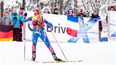 Gabriela Soukalová na trati sprintu na mistrovství svta v biatlonu v Oslu.