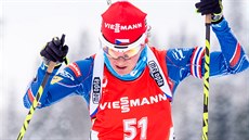 Veronika Vítková na trati sprintu na mistrovství svta v biatlonu v Oslu.