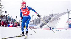 Jessica Jislová na trati sprintu na mistrovství svta v biatlonu v Oslu.