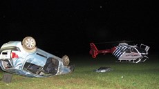 �idi�e s t�kým zran�ním transportoval vrtulník do nemocnice (7. 3. 2016).